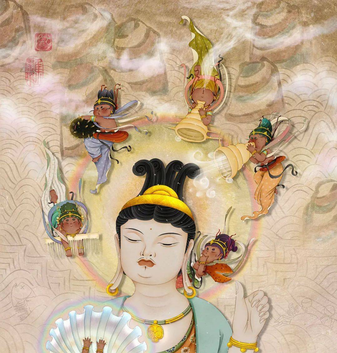 胖改唐代仕女—插画师焦响乐让"胖而美"占据你的心_飞天_人物_风格