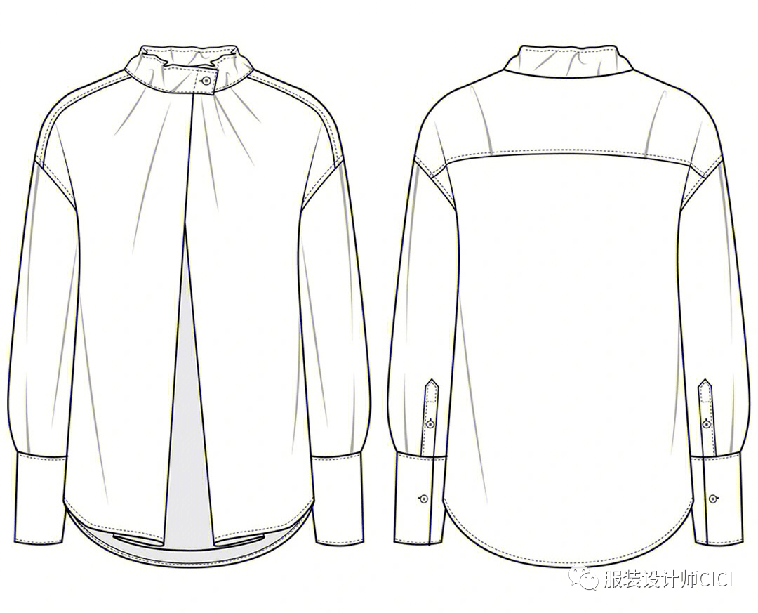 100款-衬衫平面款式图分享!_服装_图片_生产