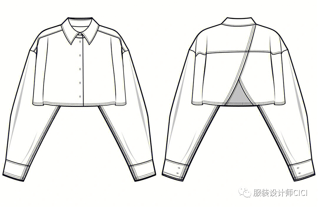 100款-衬衫平面款式图分享!_服装_图片_生产