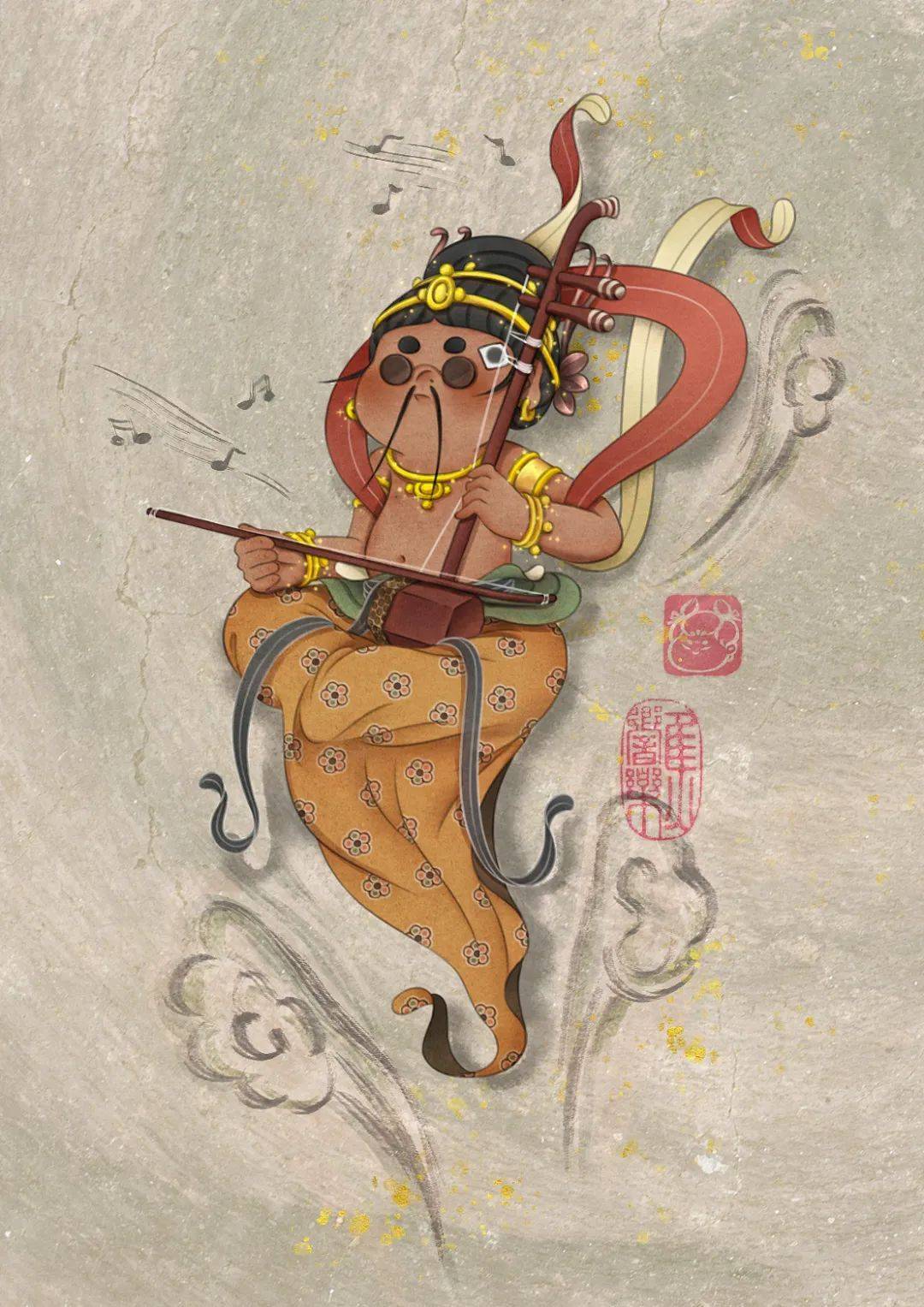 胖改唐代仕女—插画师焦响乐让"胖而美"占据你的心_飞天_人物_风格