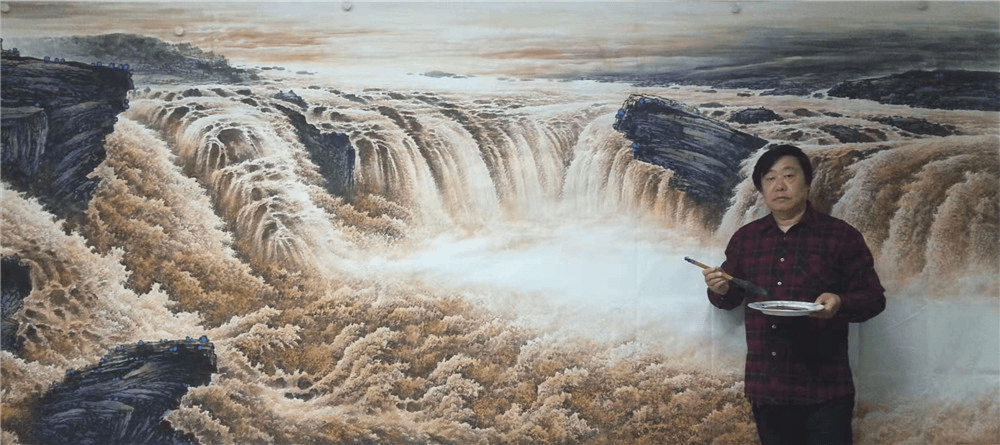 《黄河颂》900cm×300cm创作《太行浩荡》900cm×400cm创作《太行颂》