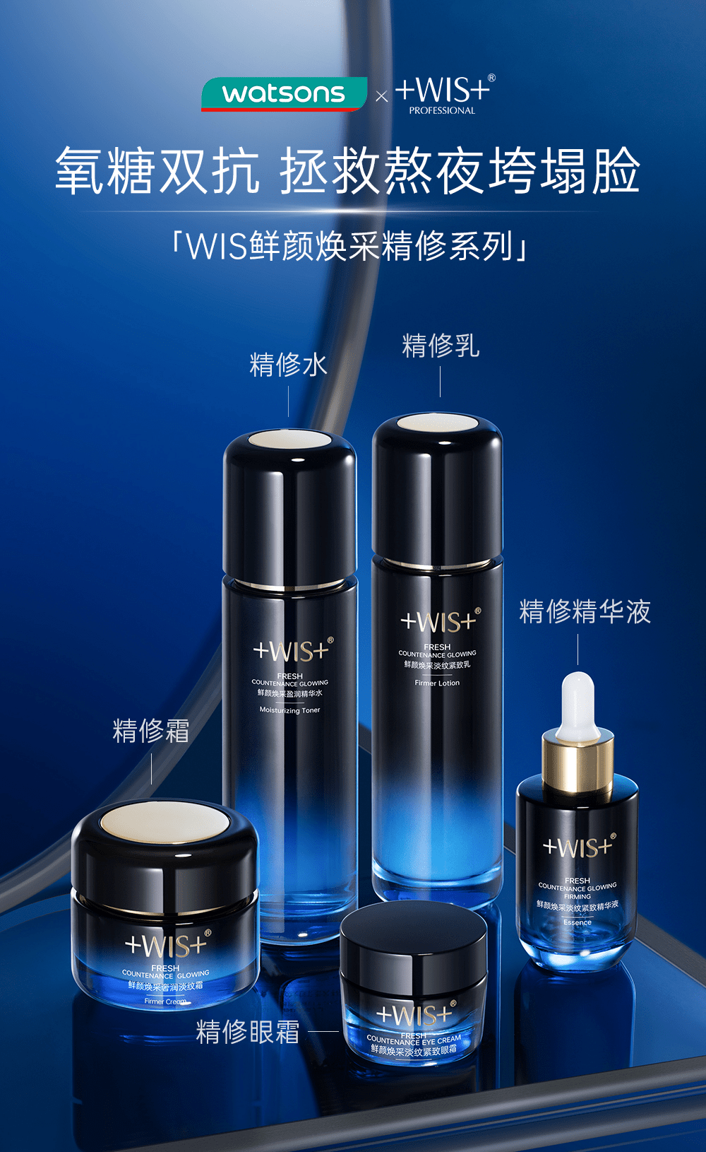 一键焕亮淡纹,无惧氧糖,wis「精修」系列上线屈臣氏
