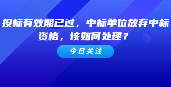 投标有效期已过且中标者放弃，招标人的应对之策，深度解析：投标有效期过后中标单位弃权的处理办法