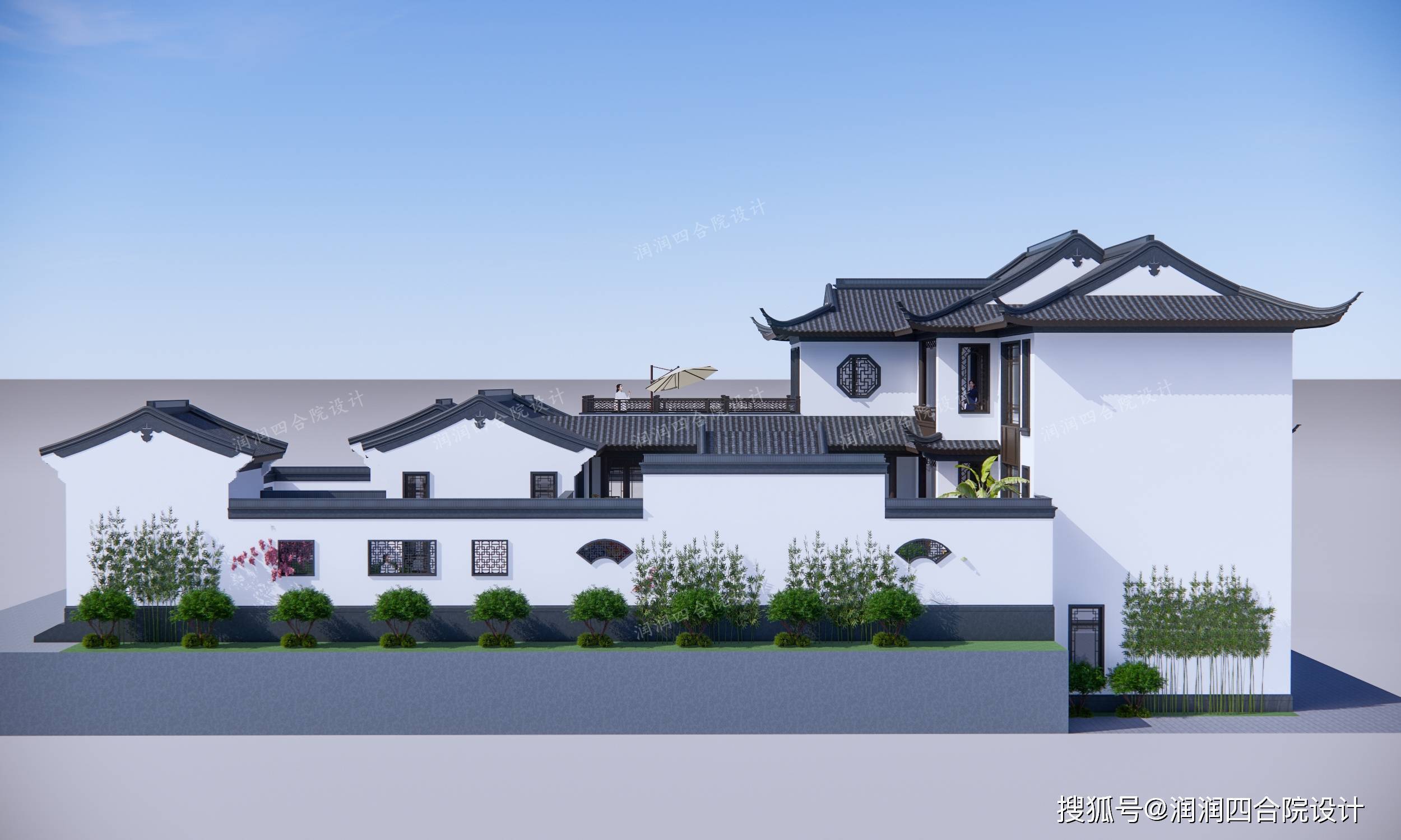 两进苏式合院别墅18×32,庭院深深,意境悠然——润润四合院设计刘鹰