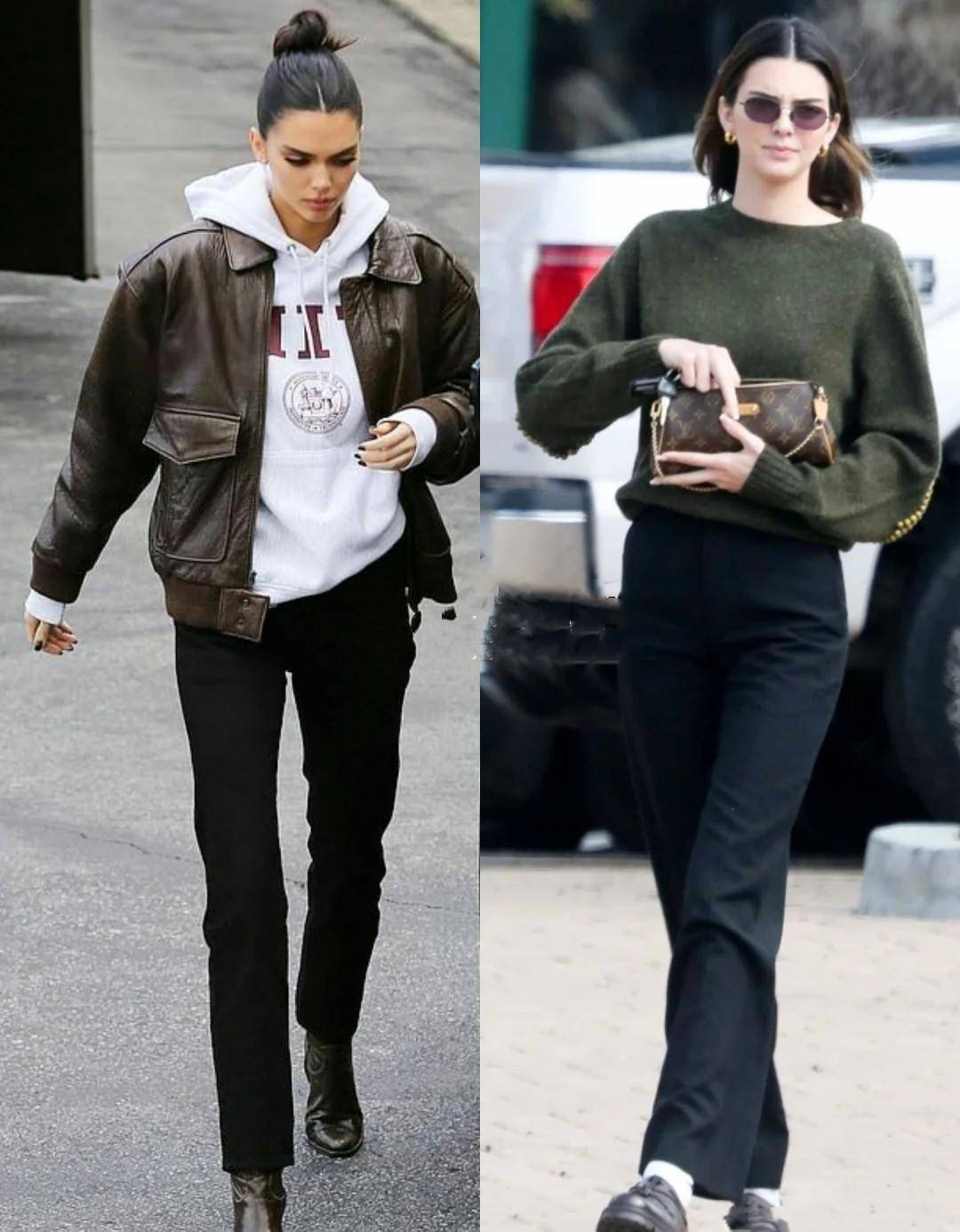 超模肯豆春季经典街拍,保暖又减龄,基础款也能穿这么潮_身材_紧身