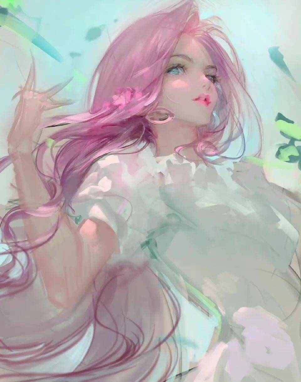 一双满载星河的眼睛:韩国画师bm的作品,看得我疯狂心动_人物_插画