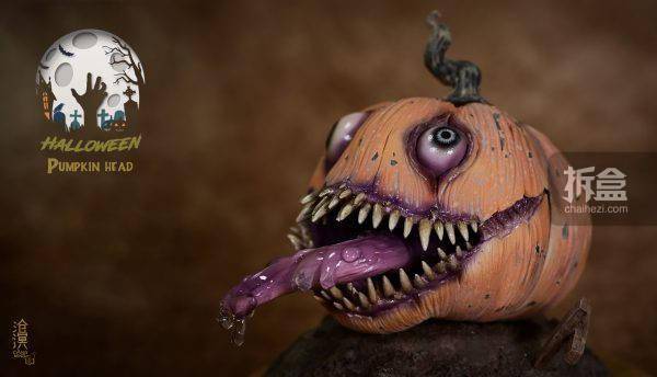 沧溟工作室 南瓜头 万圣节南瓜骷髅恐怖q版雕像手办摆件_官方_cm_售价