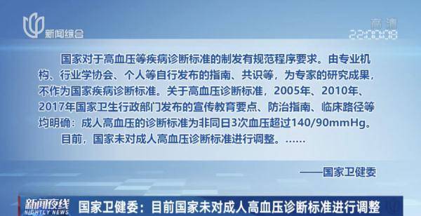 2.45亿中国人一夜之间高血压了？ 国家卫生健康委员会的最新发声