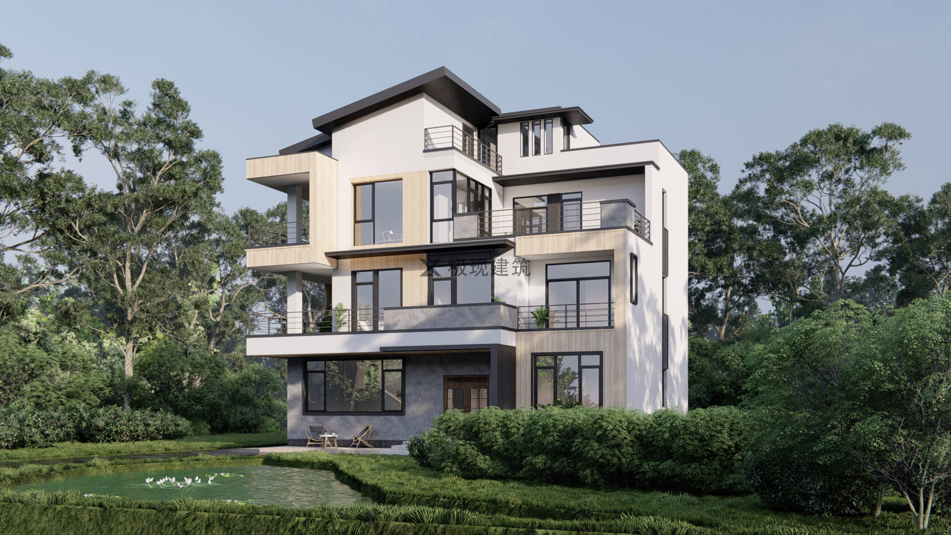 湖南宁乡丨三层半现代风格自建别墅