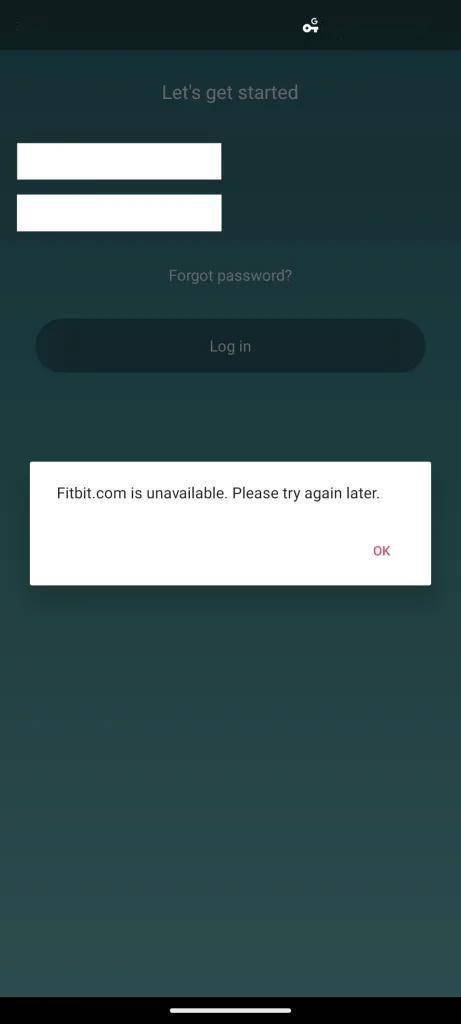Fitbit 出现数据同步故障，移动端显示官网无法访问