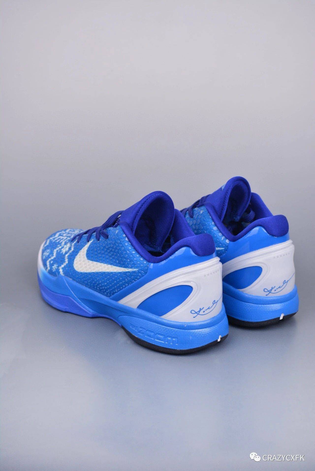 耐克 科比 nike kobe 6 protro 蓝蛇纹低帮白蓝运动鞋_结构_蛇麟_纹路
