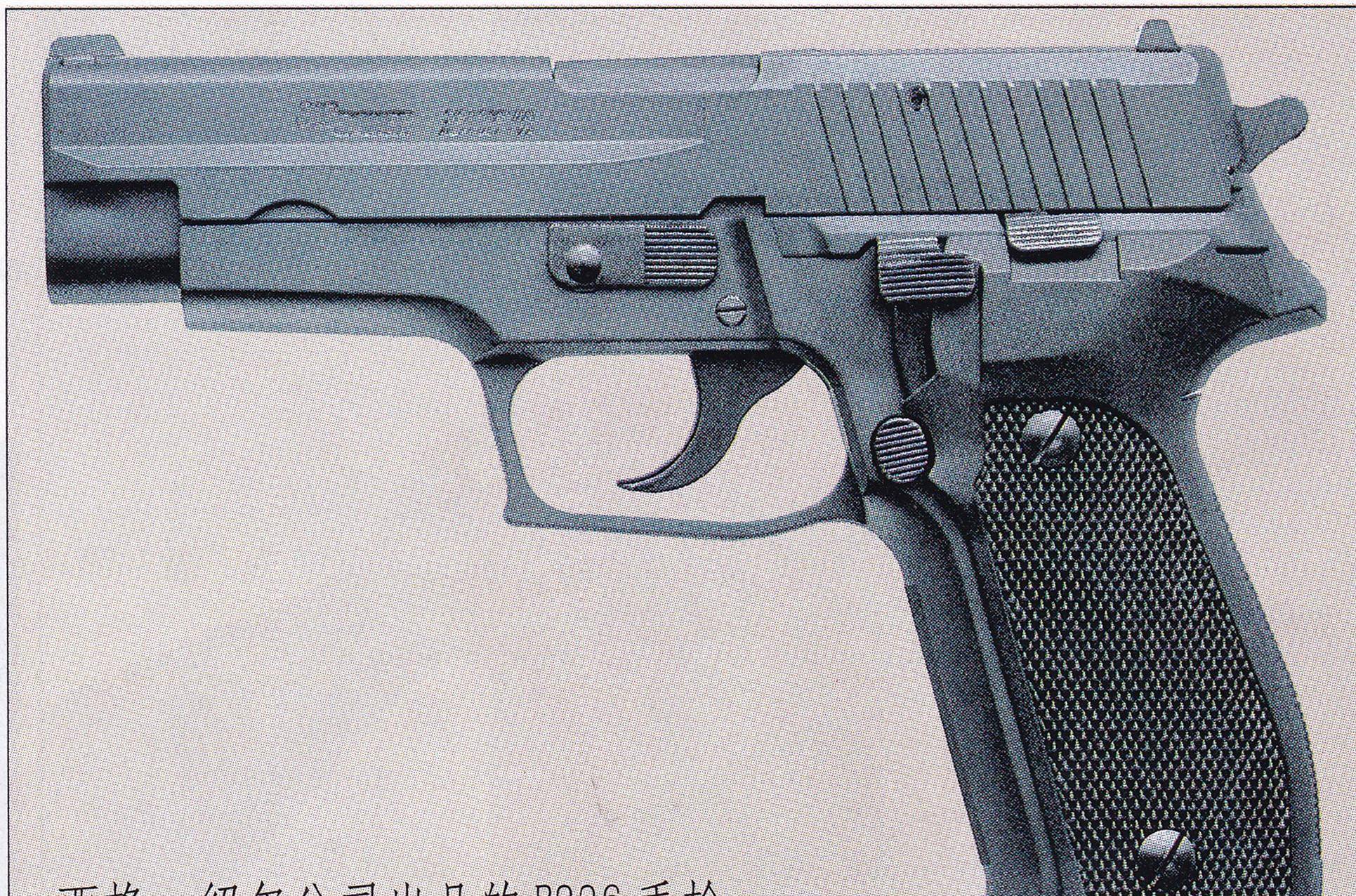 p226也没有保险钮,而且采用嵌在枪身上的保险杆,它可以使击锤安全地