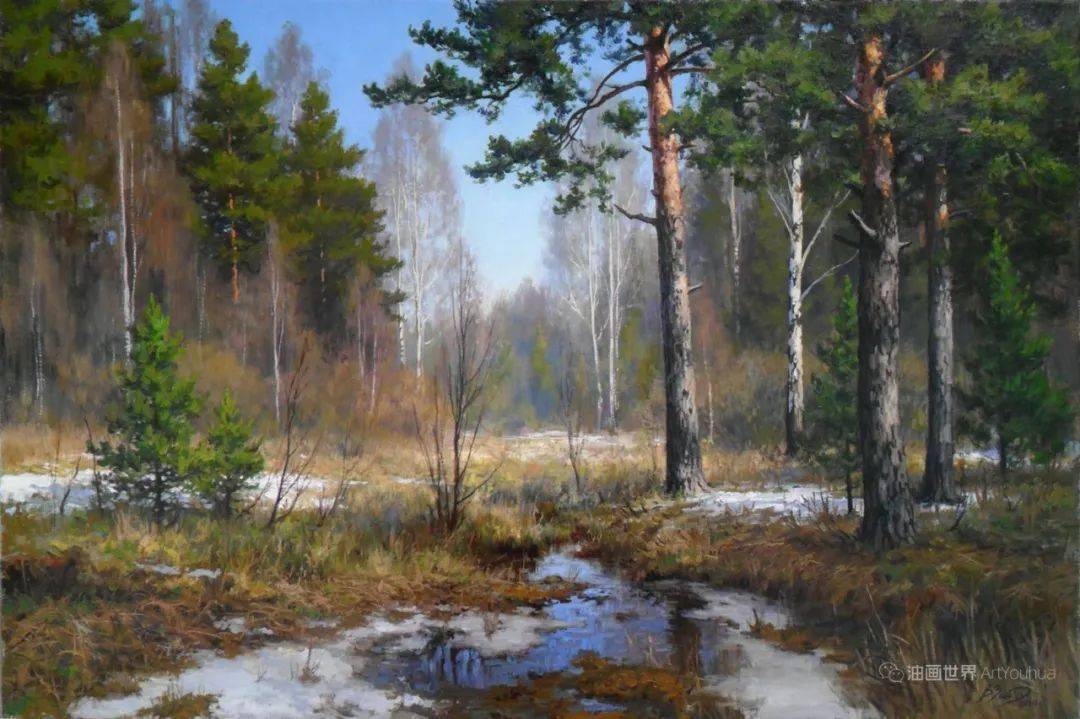 画家瓦迪姆·扎伊努林美丽的荒野风景油画作品欣赏