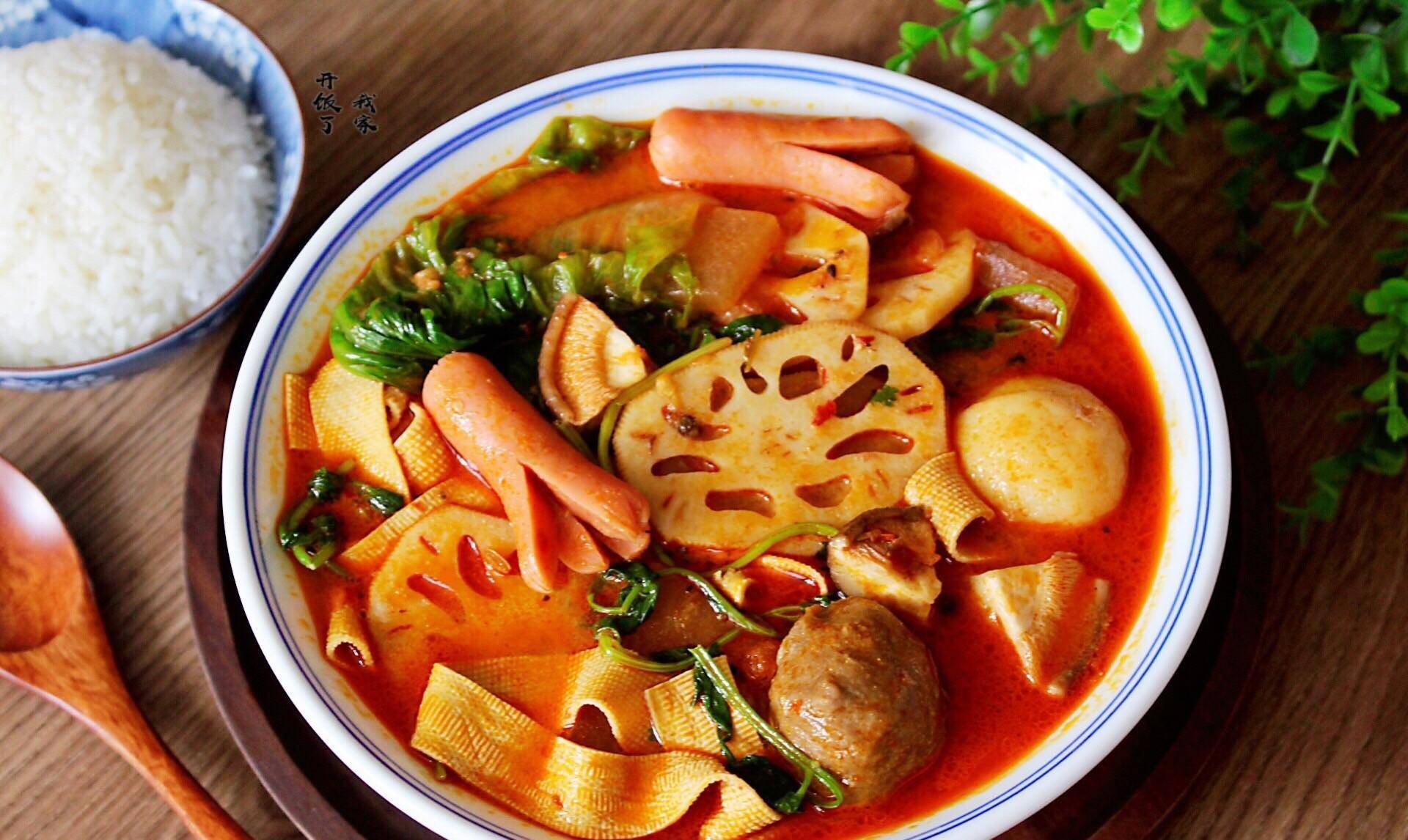 戒不掉的麻辣烫,在家做比点外卖还快,全是喜欢的菜,越吃越上瘾_芝麻酱