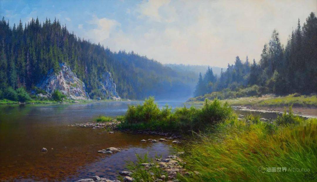 俄罗斯画家瓦迪姆·扎伊努林美丽的荒野风景油画作品欣赏