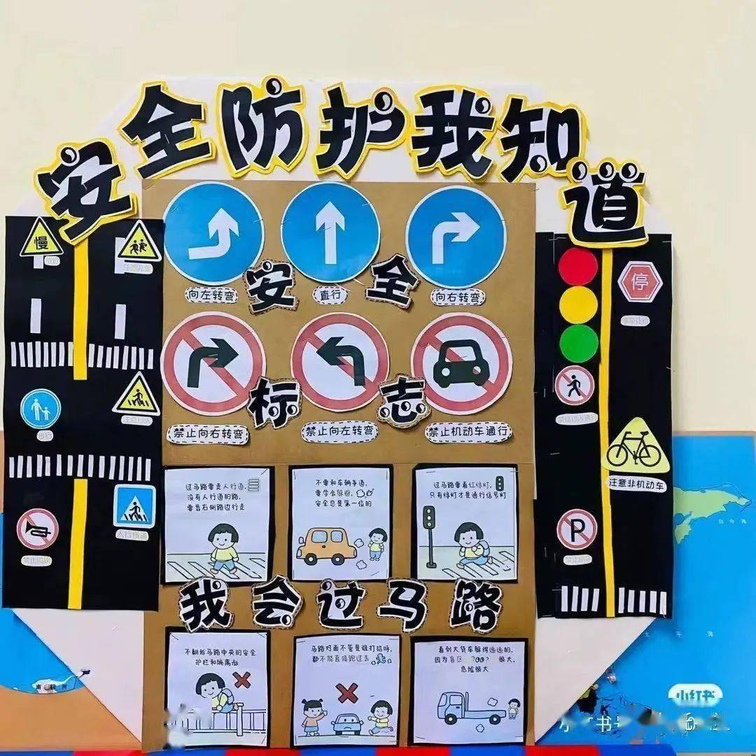 【主题环创】幼儿园交通安全日主题环创墙_孩子_侵权_环境