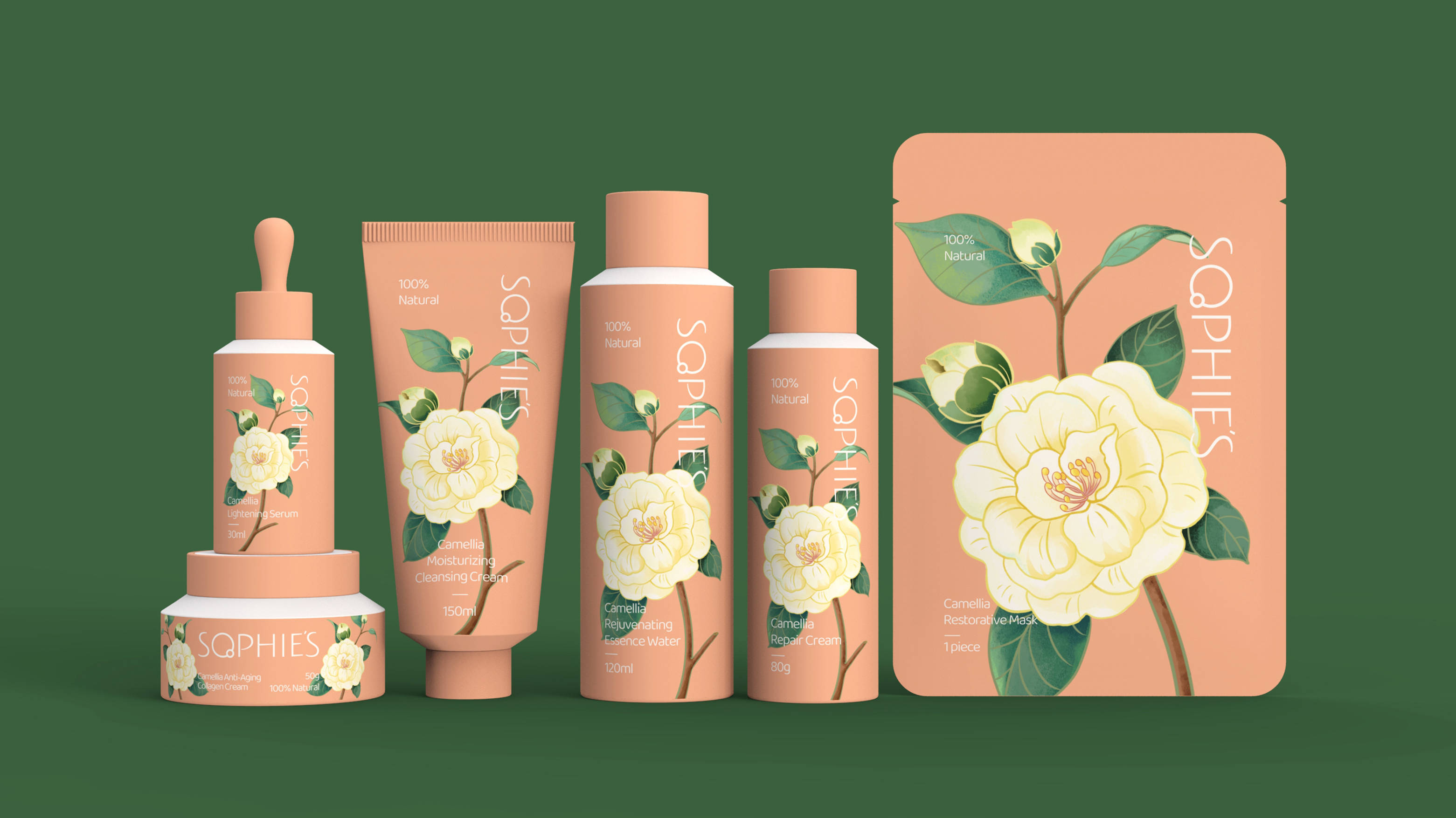 sophies 护肤品包装设计 | 原创 插画_气质_植物_花儿