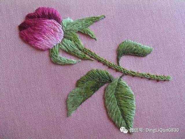 【心生绣娘】缎面绣和长短针法绣详细教程及作品欣赏_刺绣_一针_效果