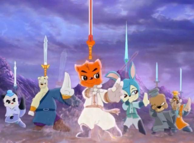 这部剧有7个主角,但主要的还是虹猫和蓝兔,他们为了守护森林,七剑合璧