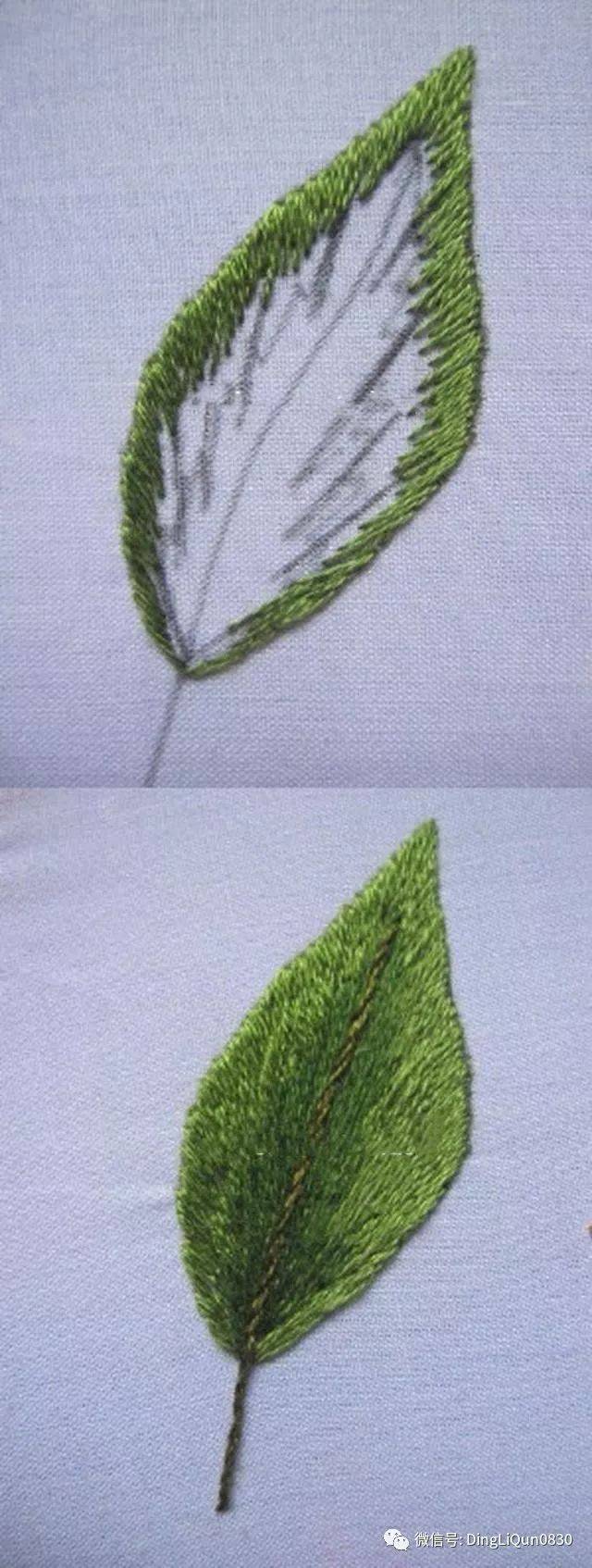 【心生绣娘】缎面绣和长短针法绣详细教程及作品欣赏_刺绣_一针_效果