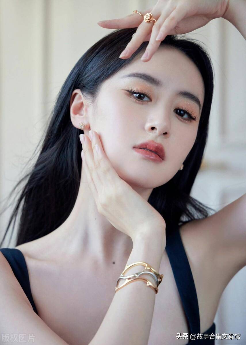 袁冰妍黑色吊带礼服长裙写真美照,看看有没有惊艳到你_丫头_摸头_时候