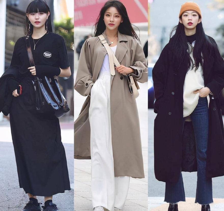 韩国女生也怕冷,秋冬穿搭不露腿这才是该有的样子,厚实不失时髦