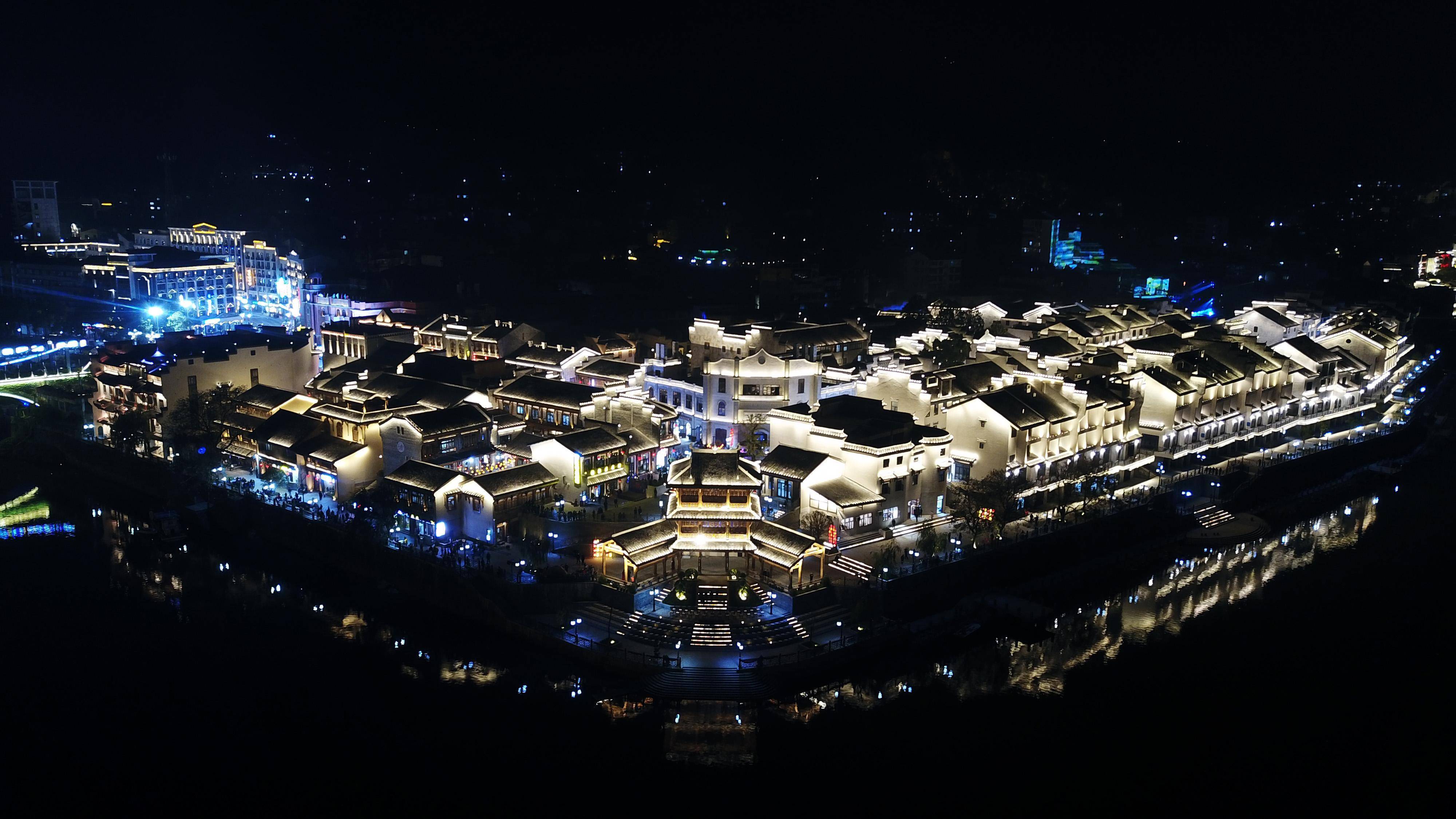 洪江古商城夜景图片图片