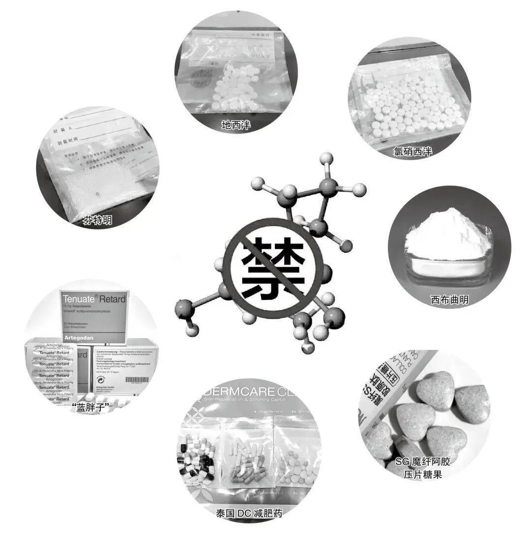 含有以下成分的减肥药比如泰国dc减肥药等非法减肥药品中,多含有我国