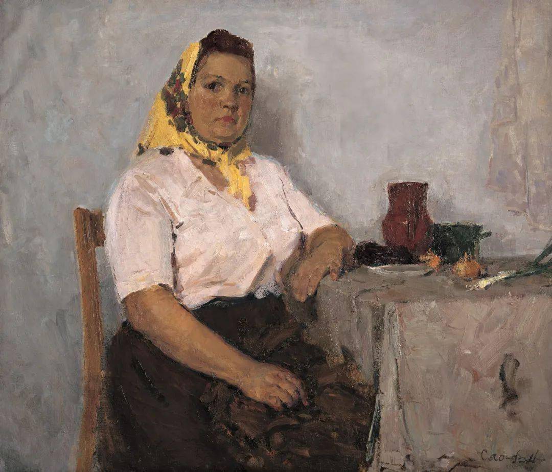 100×81cm 1980年《大佛殿的修复》常书鸿86×67cm《自画像》 吕霞光