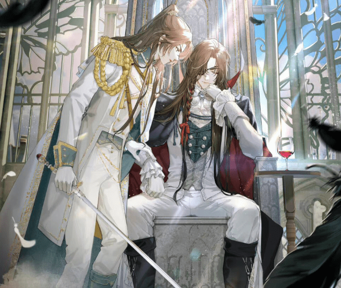 《天官赐福》播放破5亿,官方送来贺图,军装花怜美又飒_花城_谢怜_方面