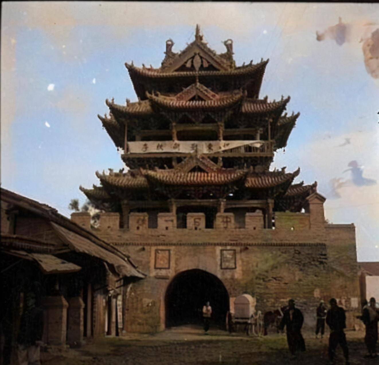 民国山西运城老照片(1940年)看看能找出多少当年的痕迹_街道_神庙