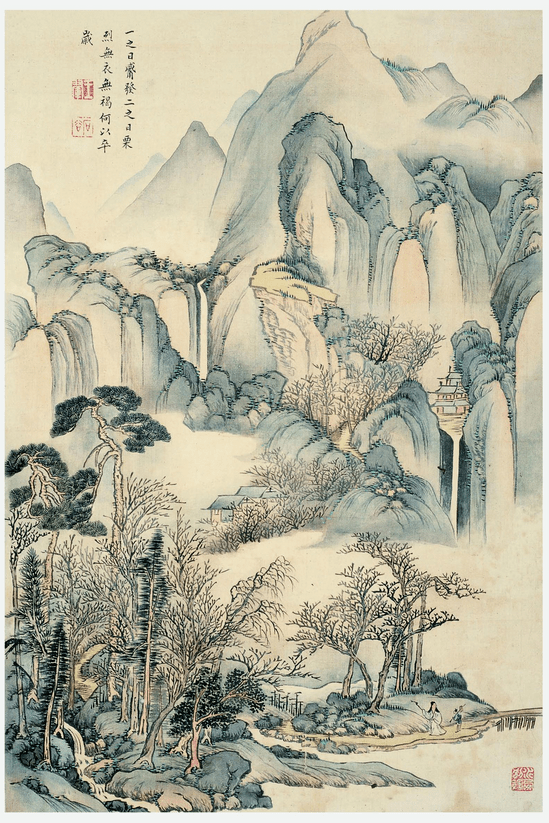 王翚这套青绿山水册,真美!_王时敏_九月_王鉴