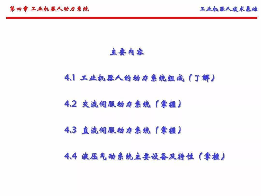 工业机器人的动力系统（手艺根底）