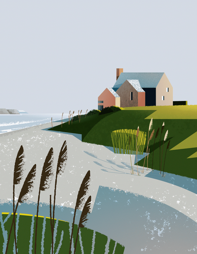 舒适的构图,简单的色块插画_maciek_bla_niak