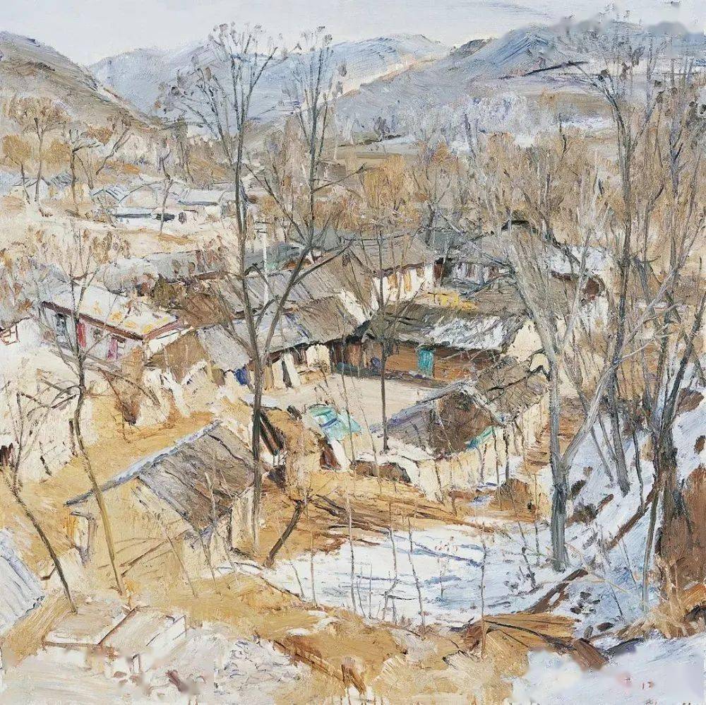 【写生】油画中的雪景丨当代画家雪景写生作品欣赏_cm_布面_崔国强