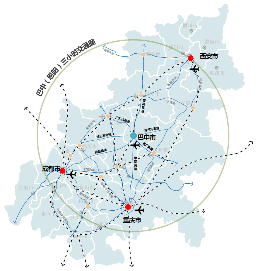 年开通的汉巴南高铁巴中(恩阳)高铁站,境内高速有巴南高速,绵巴万高速