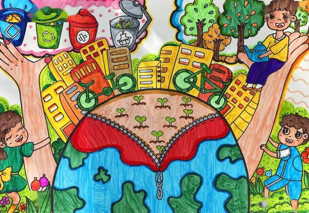 绘环保丨全市中小学生环保绘画大赛作品赏析(44)