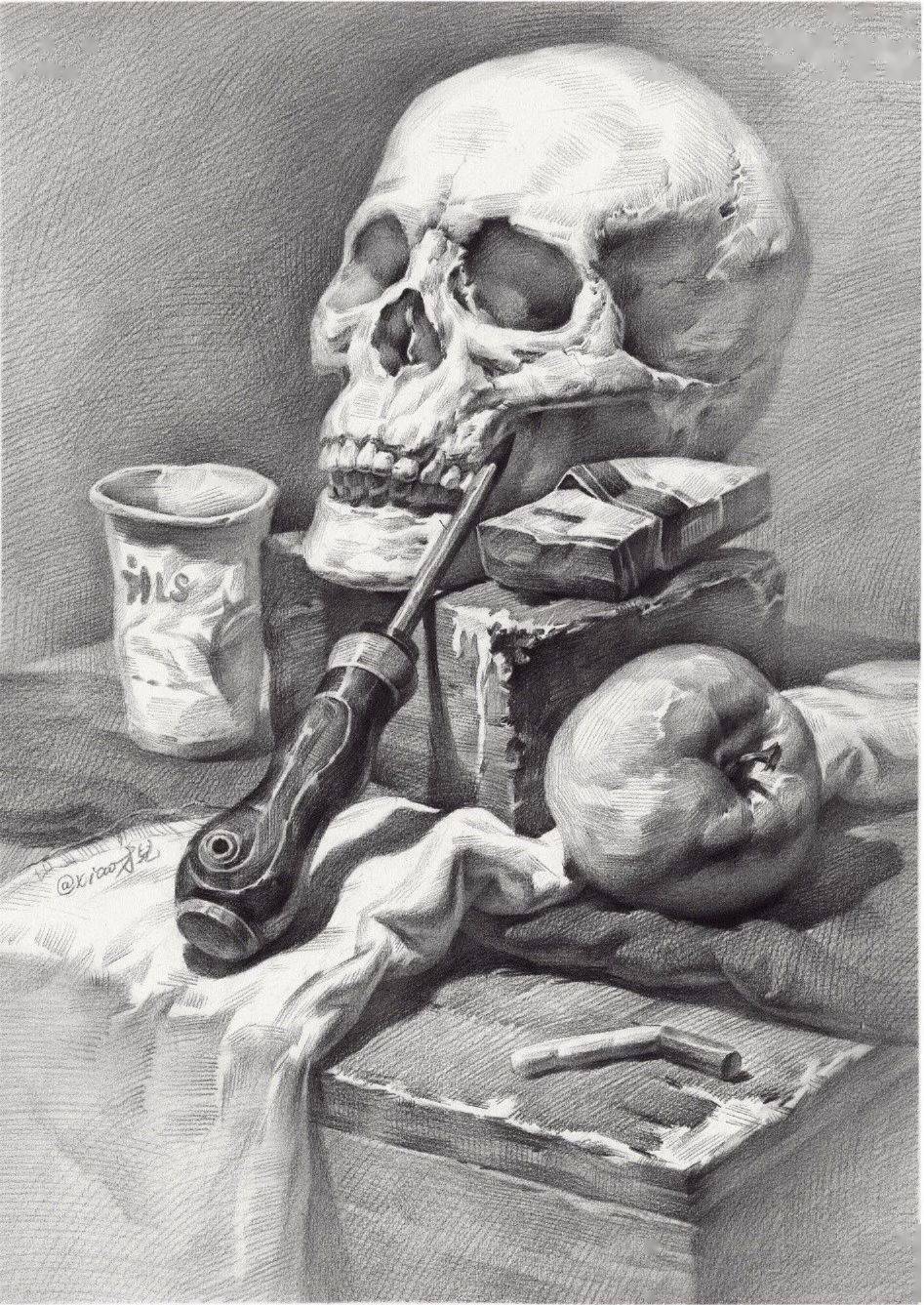 素描教学:黑白灰关系拉不开,难怪你的画面缺少立体感!要狠抓这些要素!