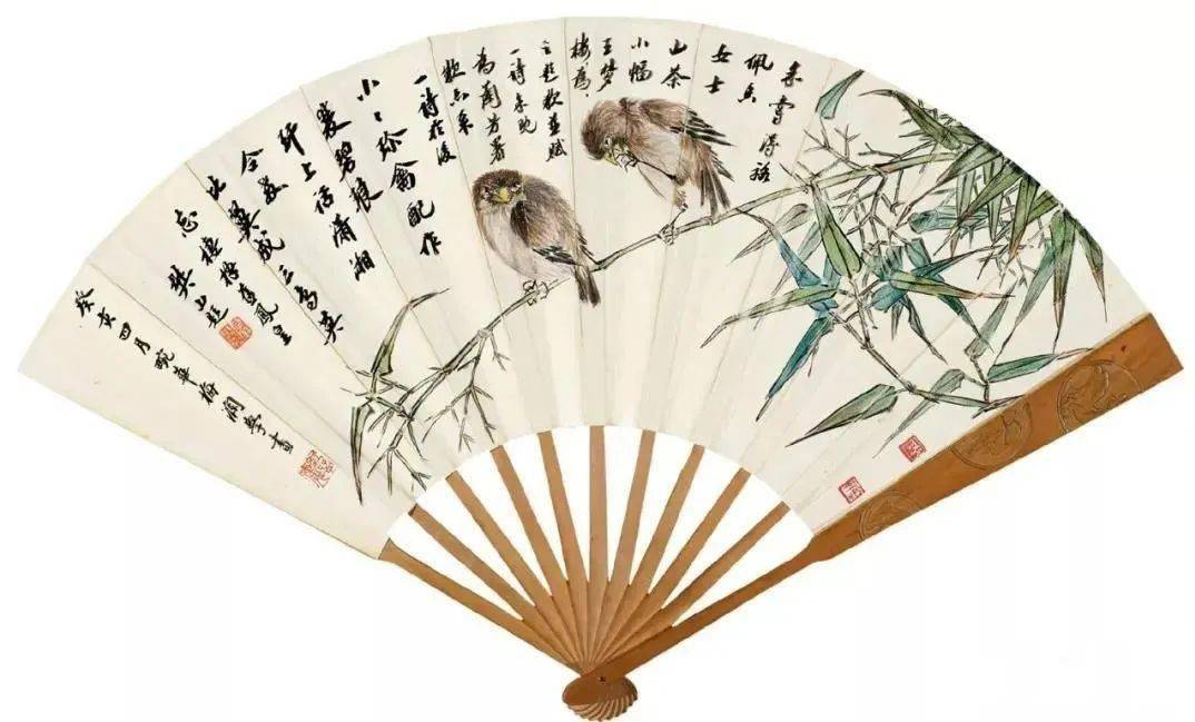 梅兰芳花鸟扇面,清丽秀雅_调和_绘画_艺术