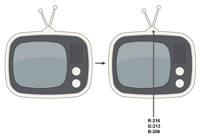 ai绘制复古电视机场景插画