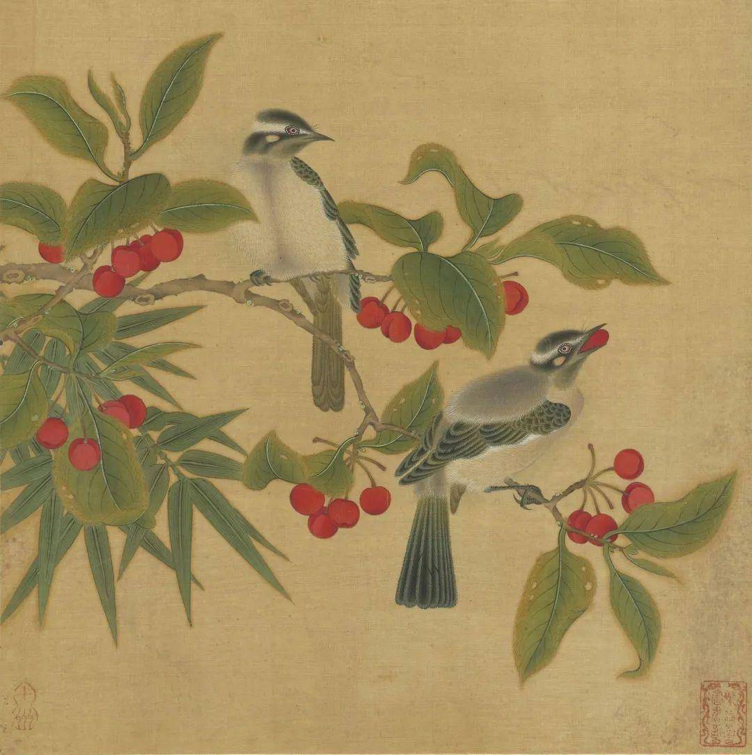 仇英花鸟册美极了