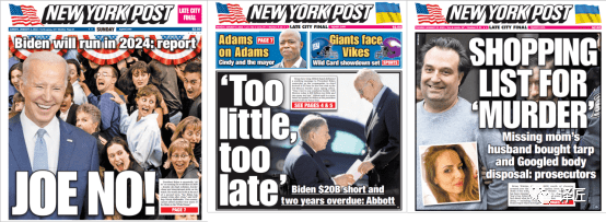 、独立媒体等）美国媒体有：纽约时报the new york times纽约邮报the new yor