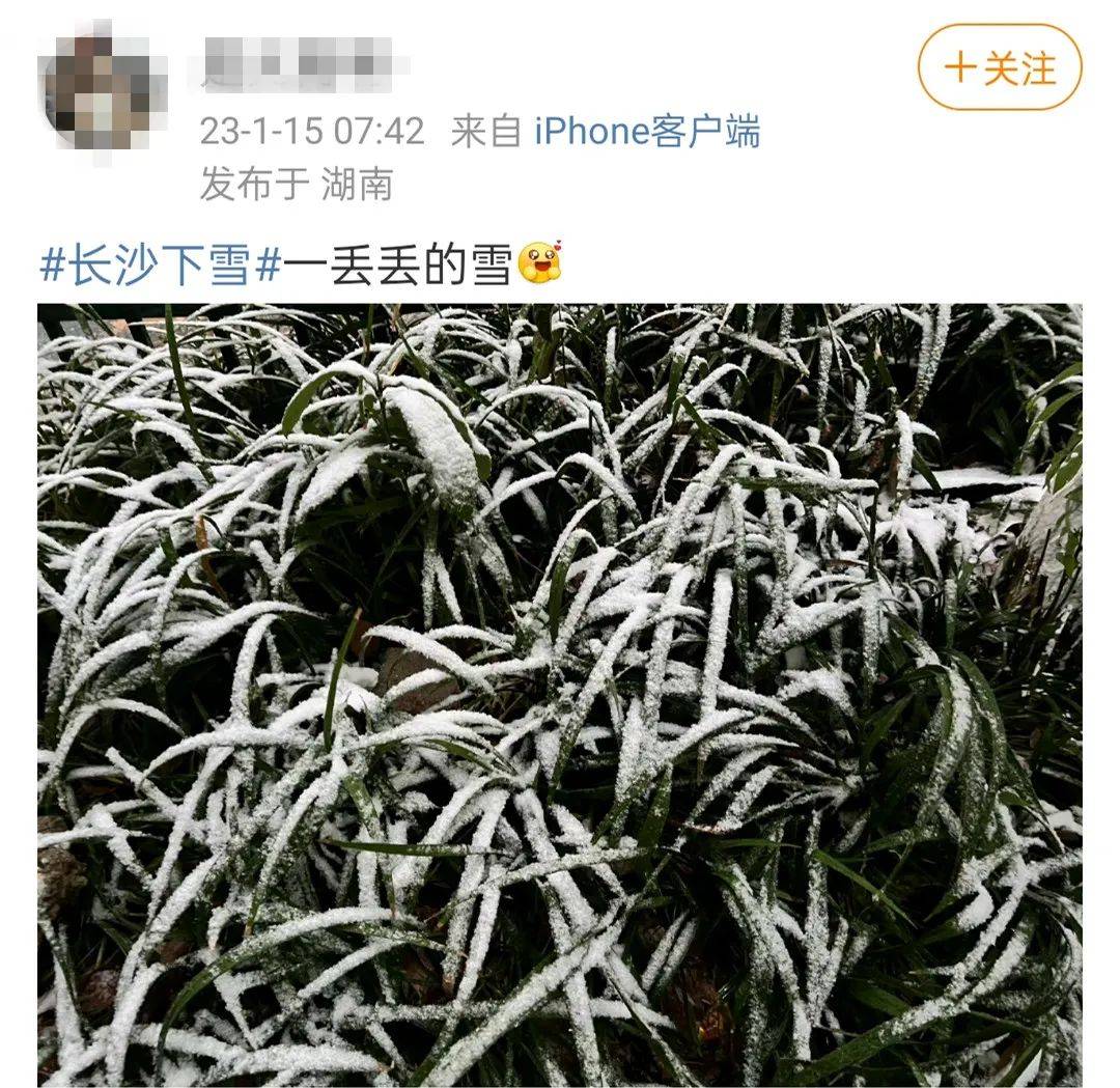 南方小年！2023年长沙的第一场雪来啦！网友在雪地里写下……