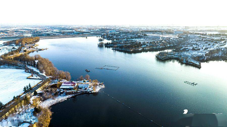 山西襄汾:双龙湖湿地公园宛如童话世界_襄汾县_临汾_西贾乡