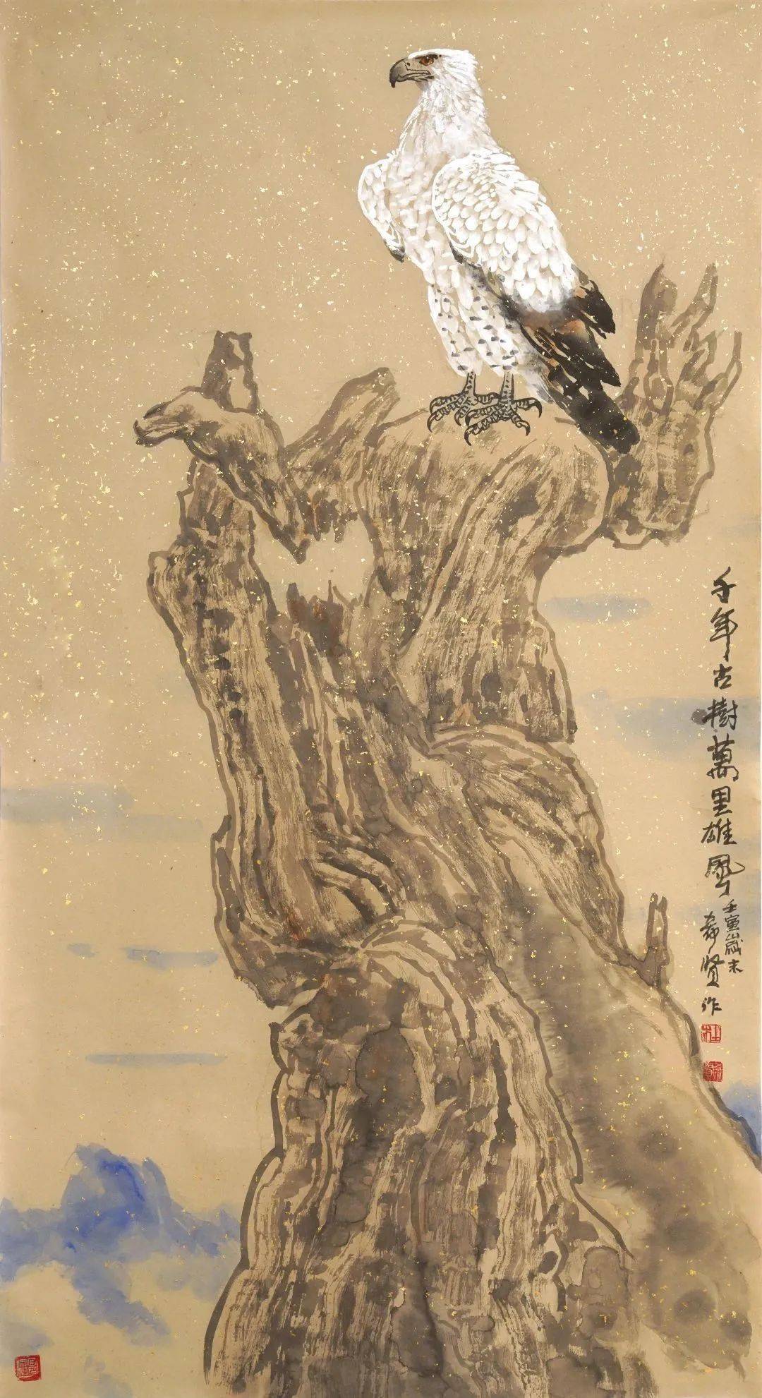 2023美术界春晚作品展播 杜希贤_古树_万里_雄风