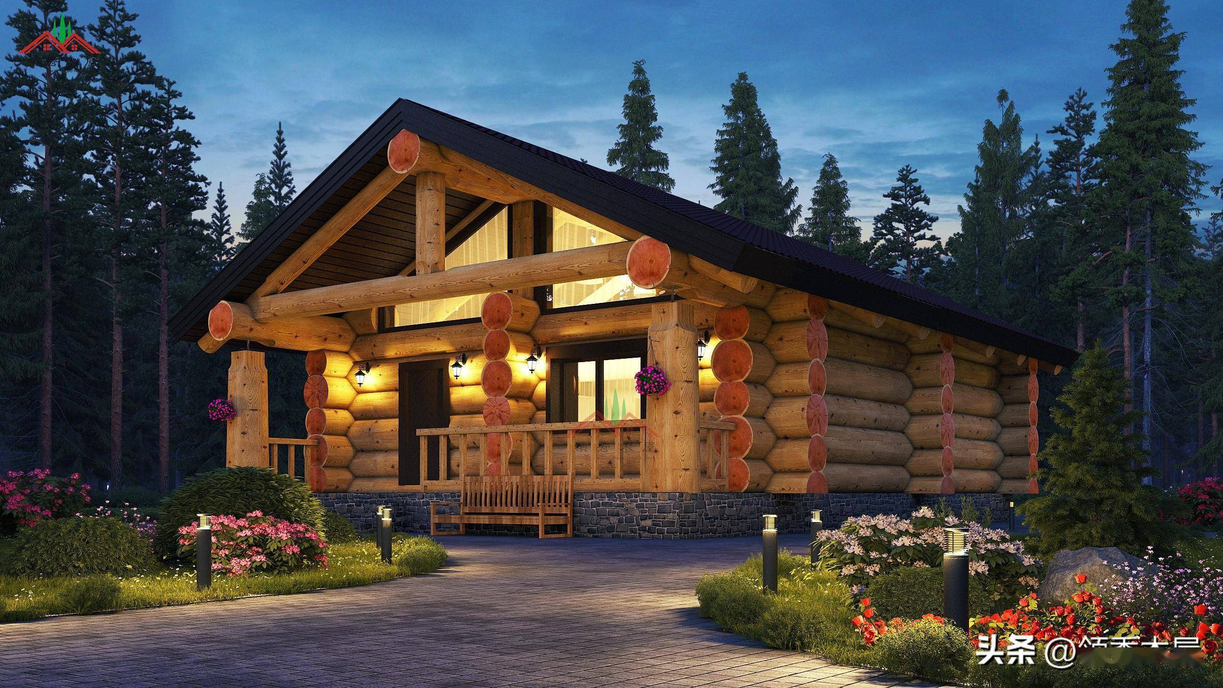 不装了,把这10款原木别墅效果图方案统统放出来2023好设计全新的_木屋