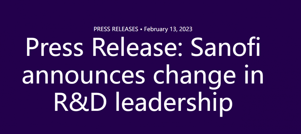 John Rees Sanofi 赛诺菲全球研发主管John Reed离职,2023年公司将重点布局这些产品管线_药物_呼吸道