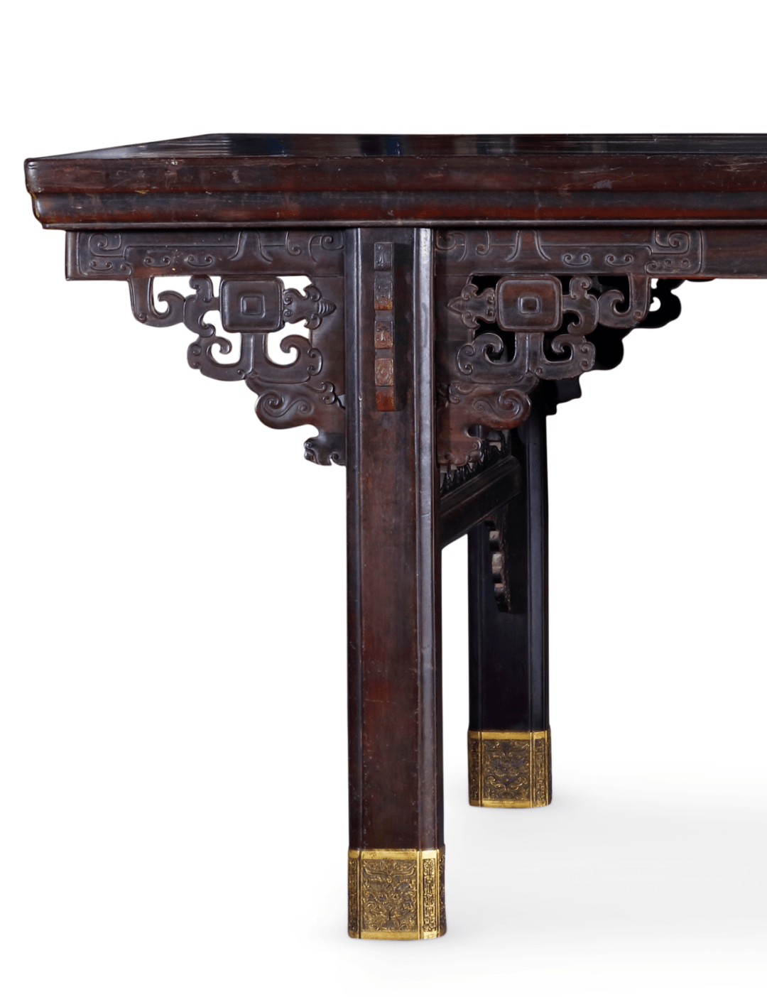 北京保利2022秋拍丨清康熙 御制紫檀百衲面螭龙纹大供案赏析_图案