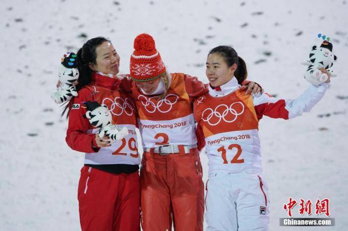 資料圖:平昌冬奧會自由式滑雪女子空中技巧決賽,最終白俄羅斯選手胡斯