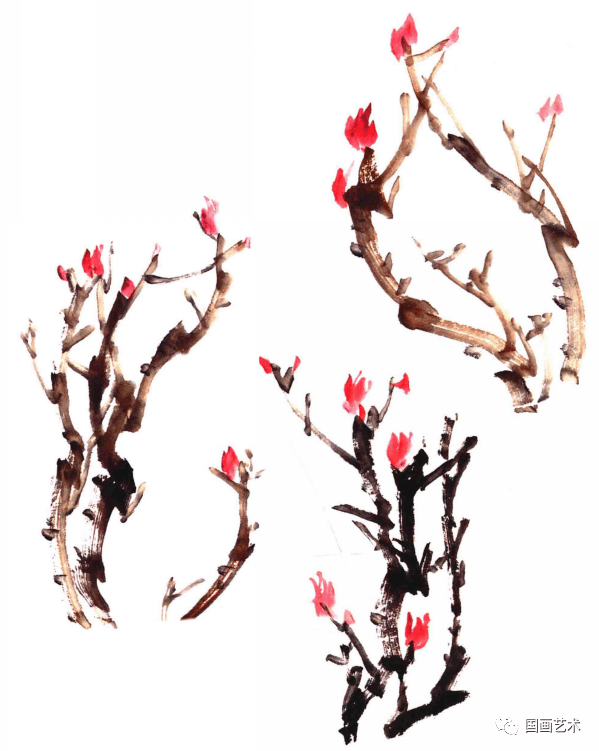 写意牡丹枝干如何做到“拙中藏巧”?_画面_形态_主线